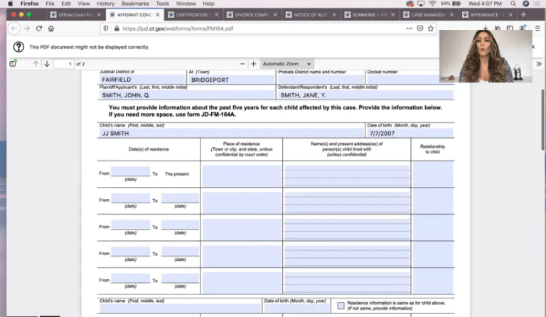 DIY Divorce Affidavit Concerning Children Tutorial