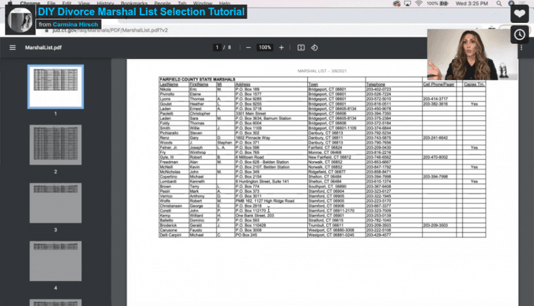 DIY Divorce Marshal Selection